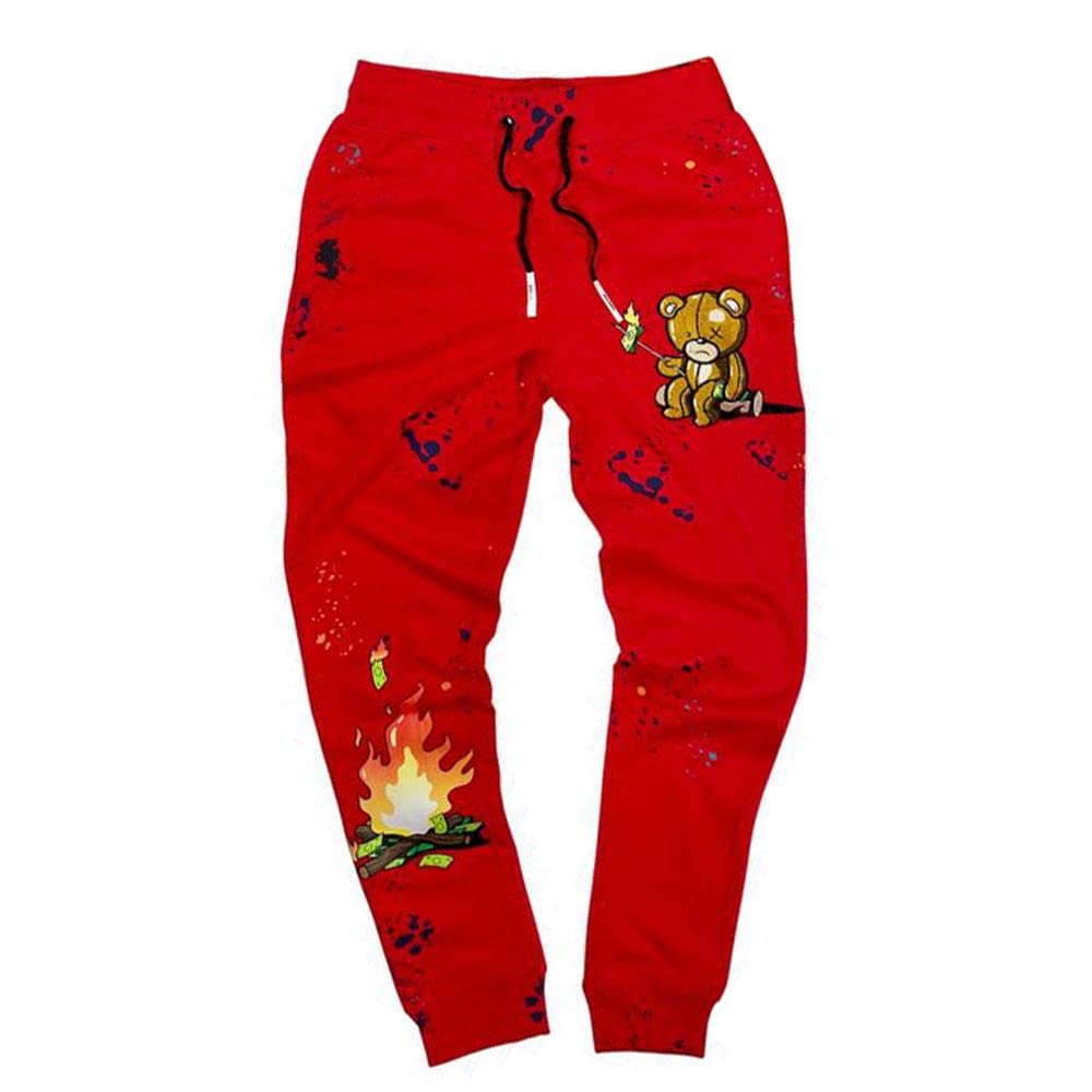 Premium Men's Jogger Pants - Comfortable Casual Sweatpants with Elastic Waist (Red) - Perfect for Gym, Lounge & Streetwear Fashion