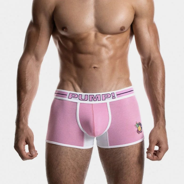 PUMP! Space Candy Boxer Briefs for Men - Soft Cotton Underwear in Pink - Perfect for Gym, Workout & Everyday Comfort