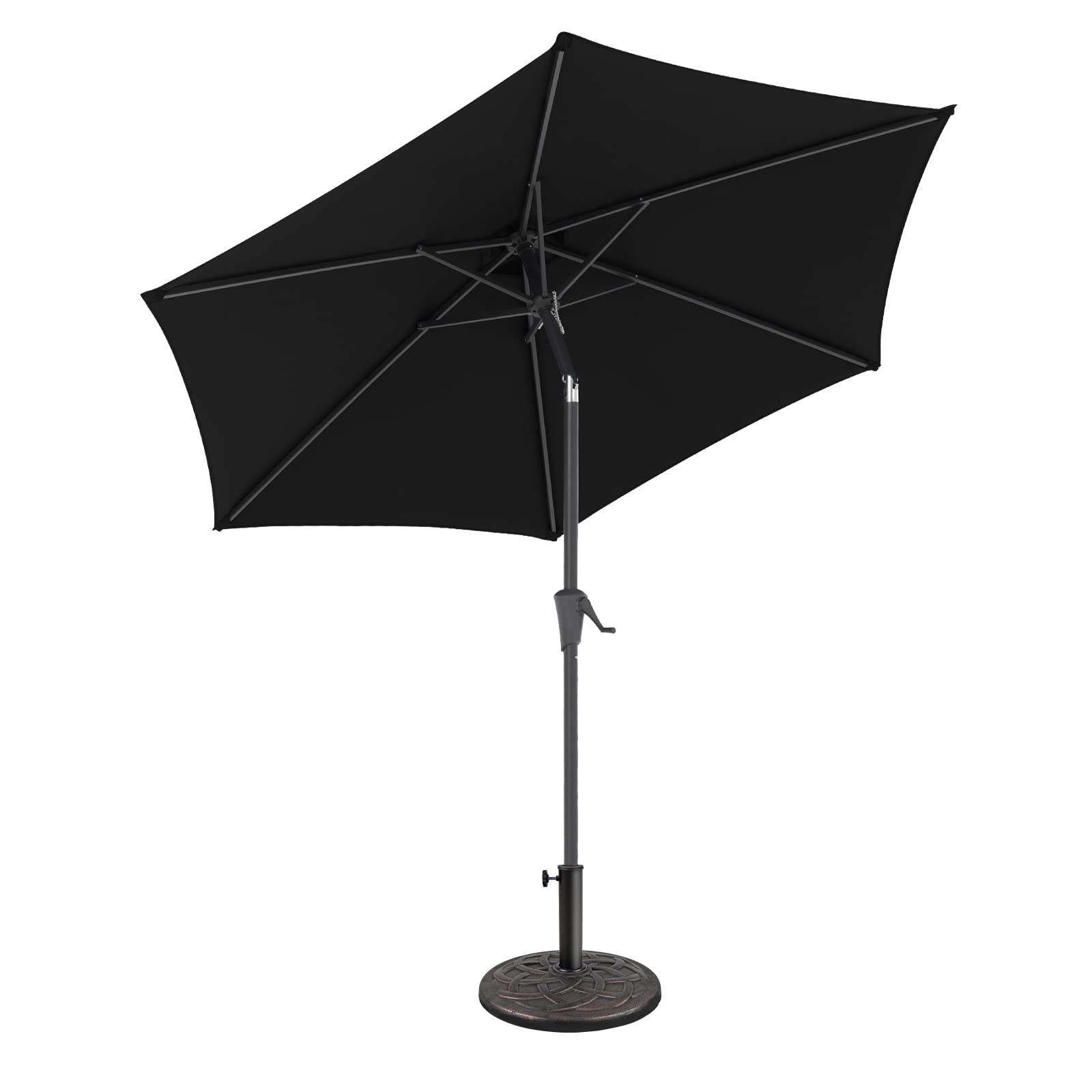 COBANA 9ft Patio Umbrella with Heavy Duty Base - Outdoor Market Umbrella with Weighted Stand for Backyard, Poolside & Restaurant Use