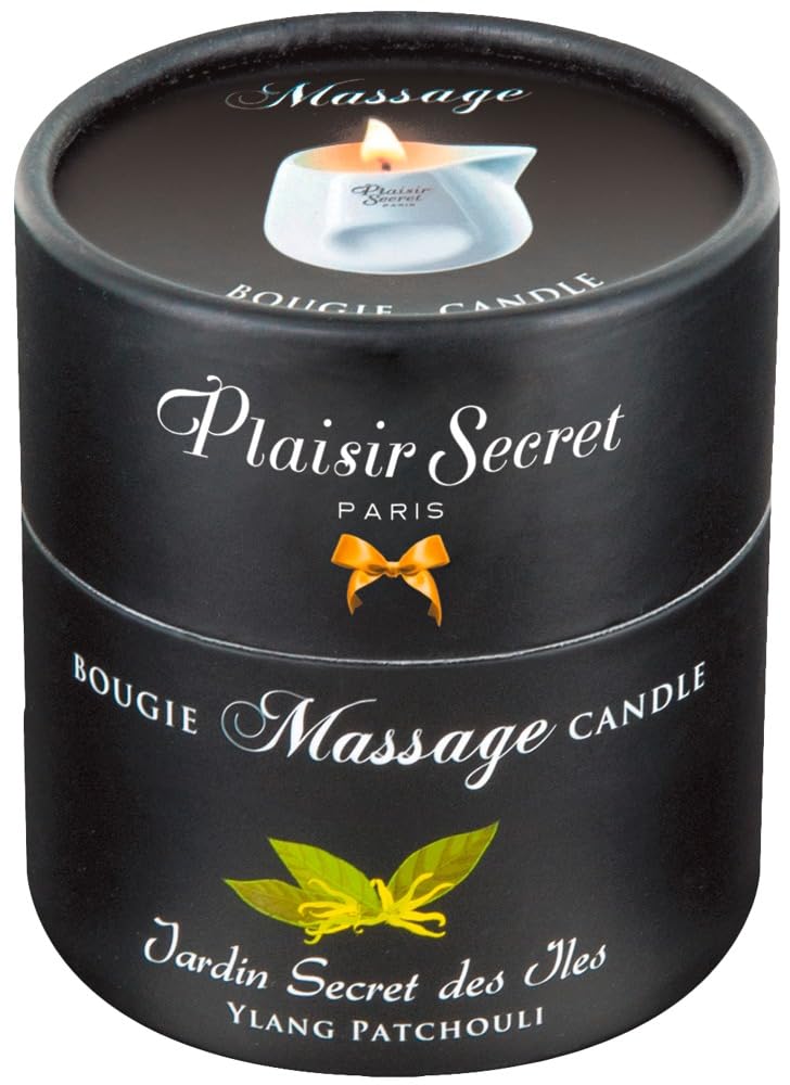 Ylang Patchouli Edible Massage Candle in Ceramic Pot with Spout - 2.82 fl oz Romantic Gift for Couples, Spa Night, Sensual Massage & Relaxation