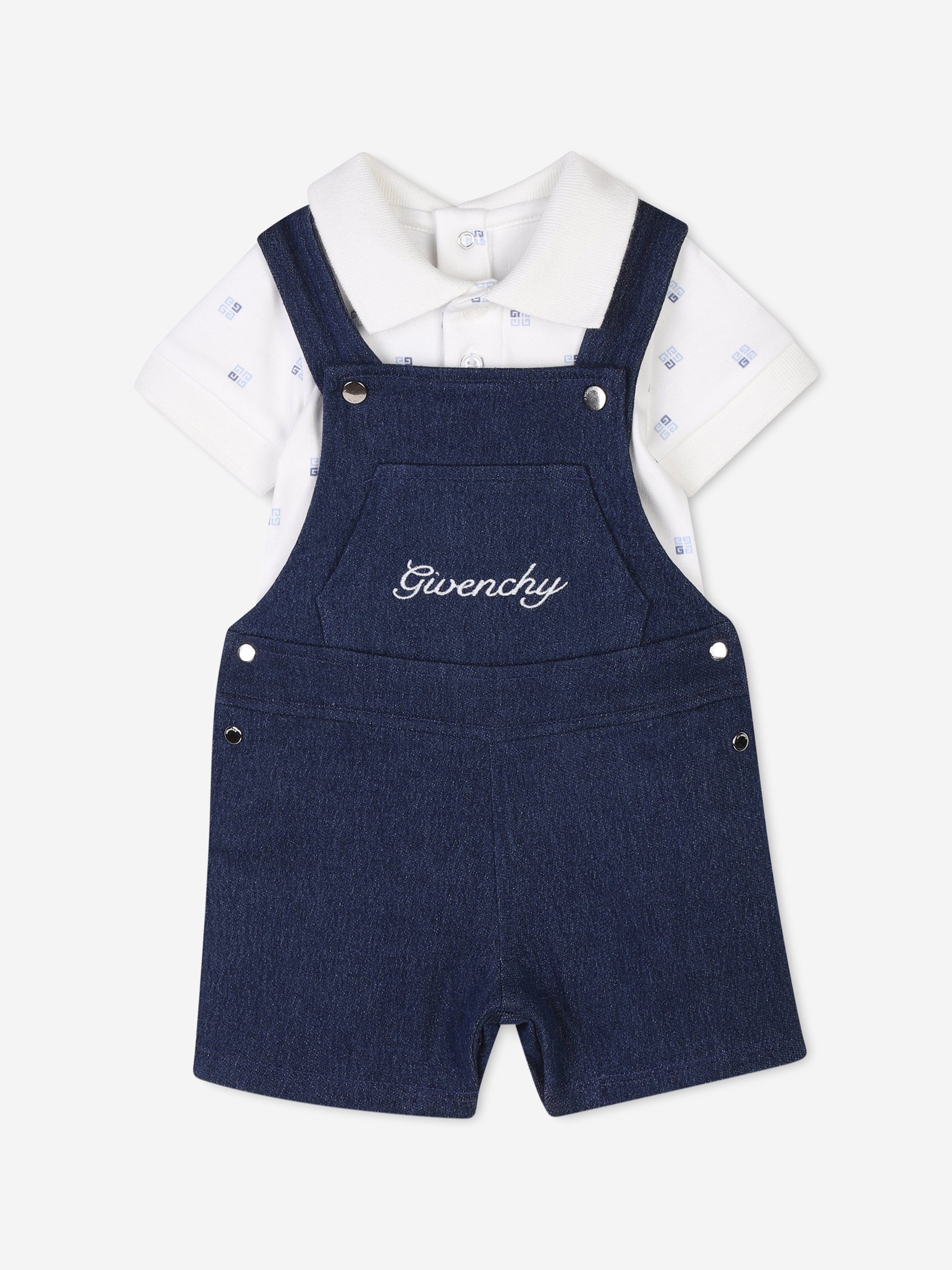 Adorable Baby Polo & Dungaree Set - Blue Cotton Outfit for Boys & Girls | Perfect for Playdates, Photoshoots & Everyday Wear