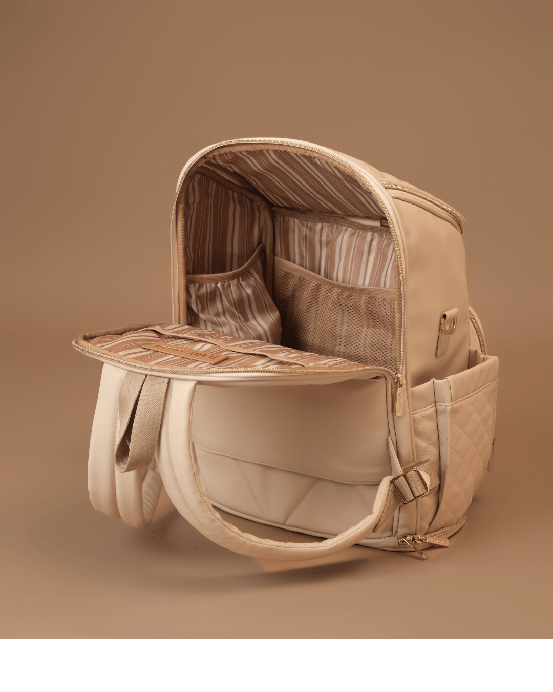 The Voyager Duo Backpack - Stylish & Durable City Trooper & Mama Mia Collection in Ecru | Perfect for Travel, Work & Everyday Commute
