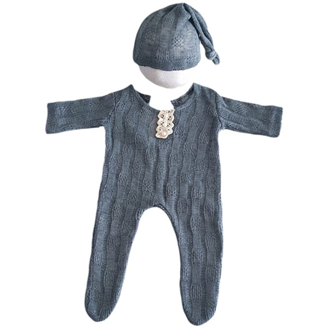 Baby Photo Shoot Outfits - Soft Crochet Newborn Boys & Girls Clothes Set with Long Tail Hat & Pants - Perfect for First Birthday, Christening & Professional Photography Sessions
