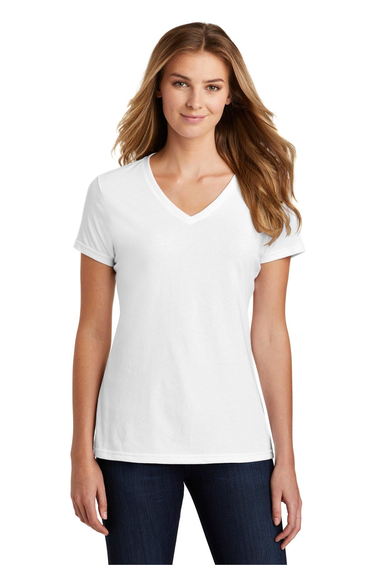 Port & Company Women's Fan Favorite V-Neck T-Shirt - Soft Blend Comfort Fit Tee for Casual Wear, Workouts & Everyday Use (Style LPC455V)