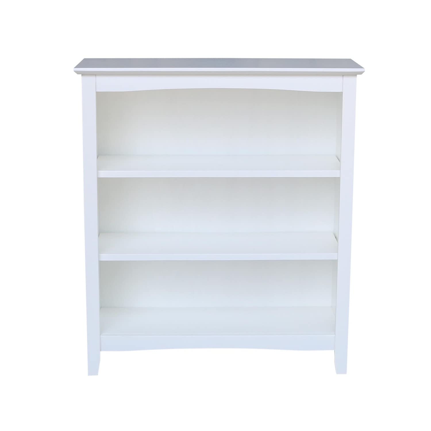 International Concepts Shaker Bookcase - 36 Inch White Wooden Bookcase for Home Office, Living Room & Bedroom Storage & Organization