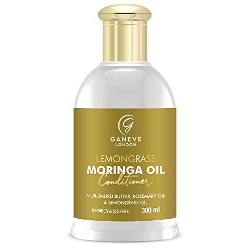 Ganeve London Lemongrass Moringa Oil Hair Conditioner with Murumuru Butter, Rosemary & Lemongrass Oils - 300ml Deep Moisturizing Treatment for Dry, Damaged Hair - Perfect for Daily Use & Salon-Quality Results