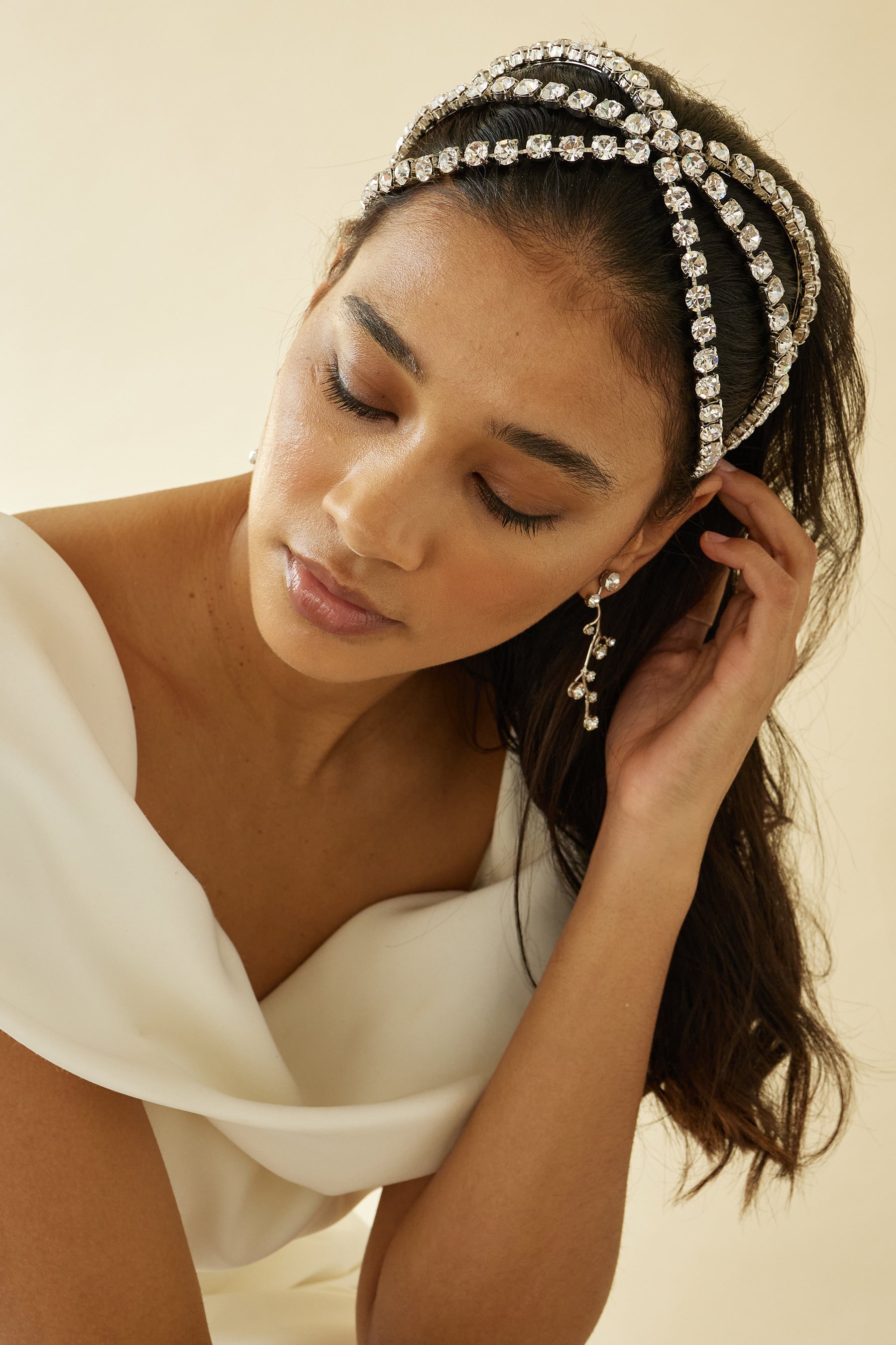Liv Crystal Exes Headband - Stylish Rhinestone Hair Accessory for Women, Perfect for Weddings, Parties & Everyday Wear