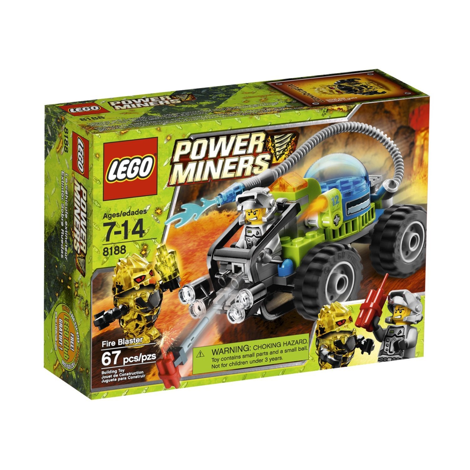LEGO Power Miners Fire Blaster Building Toy Set 8188 - STEM Construction Playset for Kids Ages 6-12 | Creative Fire Truck & Mining Vehicle Adventure Play