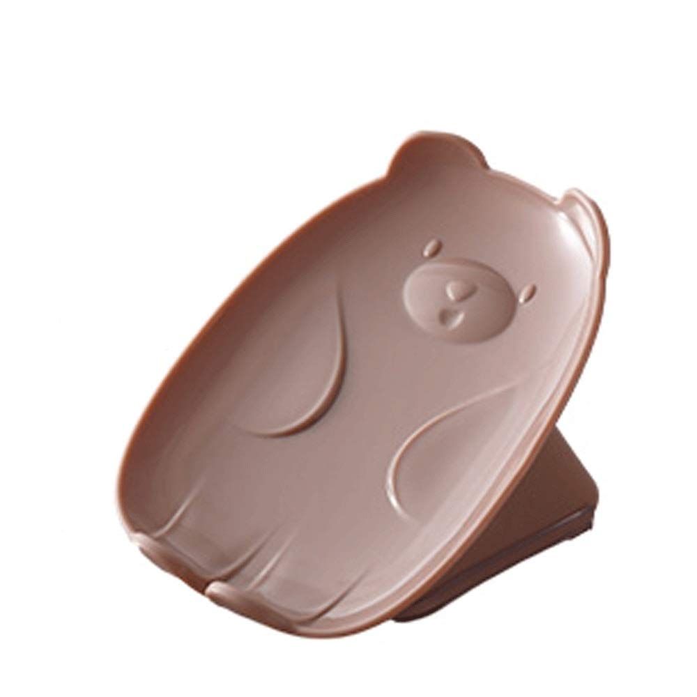Cartoon Bear Soap Dish Holder - Creative Bathroom Soap Box with Drainage - Household Soap Tray (Brown, 6.5x13x10.5cm) - Perfect for Sink Countertops, Shower Shelves & Vanity Organization