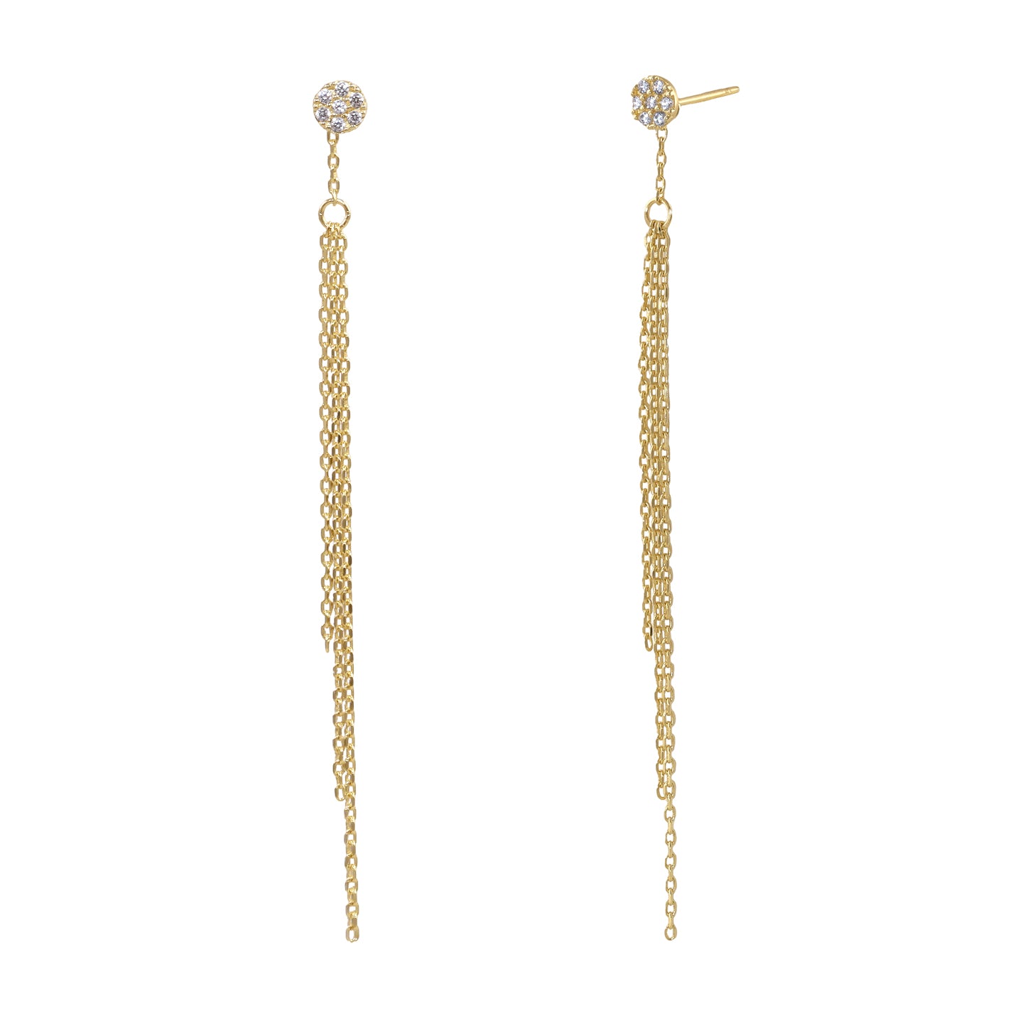 14K Solid Gold CZ Drop Earrings for Women - Elegant Dangle Earrings for Parties, Weddings & Everyday Wear
