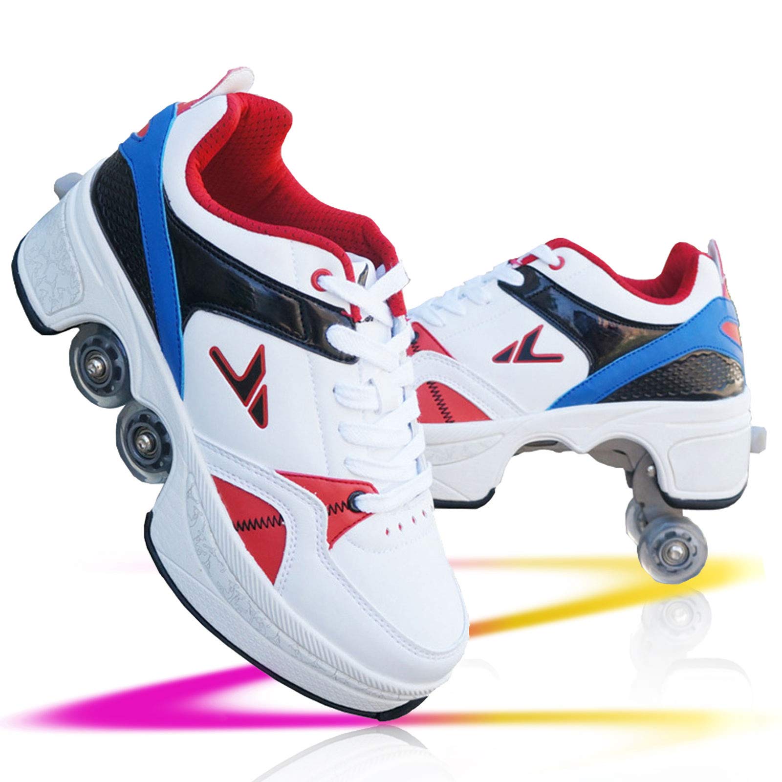 Best Deformation Roller Shoes with Double-Row Wheels - Pop Out Wheel Skates for Adults & Kids - Automatic Walking Shoes for Fun & Fitness - Perfect for Outdoor Activities, Commuting & Sports