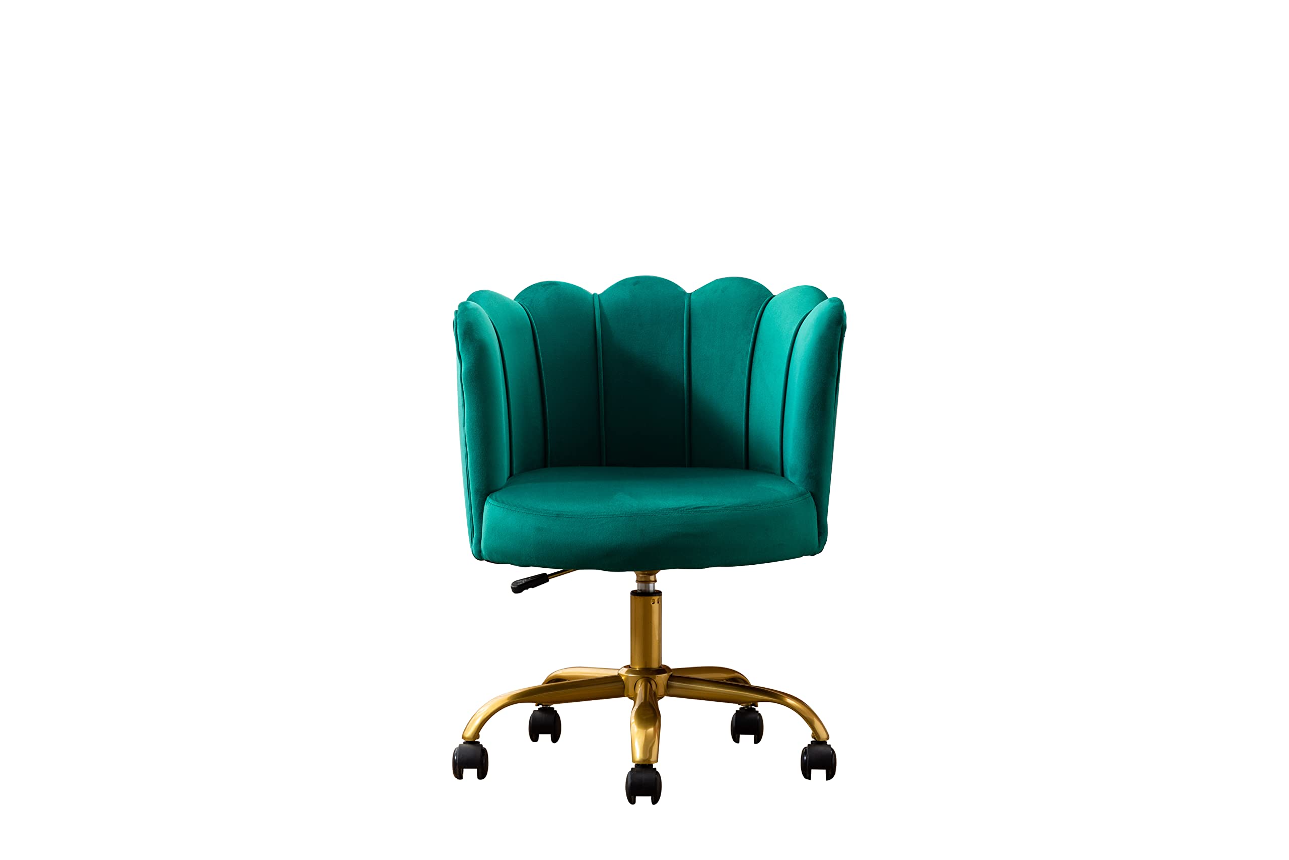 Velvet Accent Chair with High Back - Gold Leg Swivel Office Makeup Chair with Arms, Cute Vanity & Leisure Desk Chair for Living Room, Guest Room & Bedroom - Perfect for Home Office, Makeup Station & Relaxing