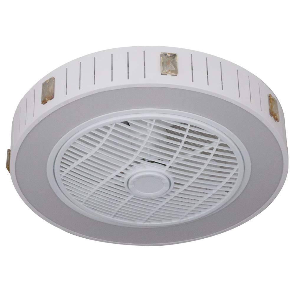 Bladeless LED Ceiling Fan with Remote Control - Semi Flush Mount Low Profile Small Ceiling Fan with Light for Living Room, Bedroom & Dining Room | Energy Efficient Cooling & Ambient Lighting for Home Comfort