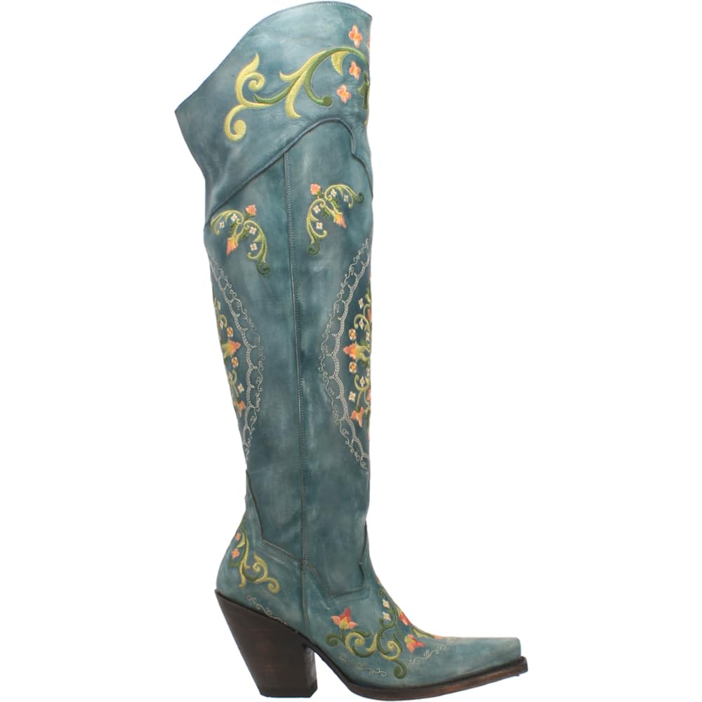 Dan Post Women's Flower Child Embroidered Snip Toe Over-the-Knee Boots - 3