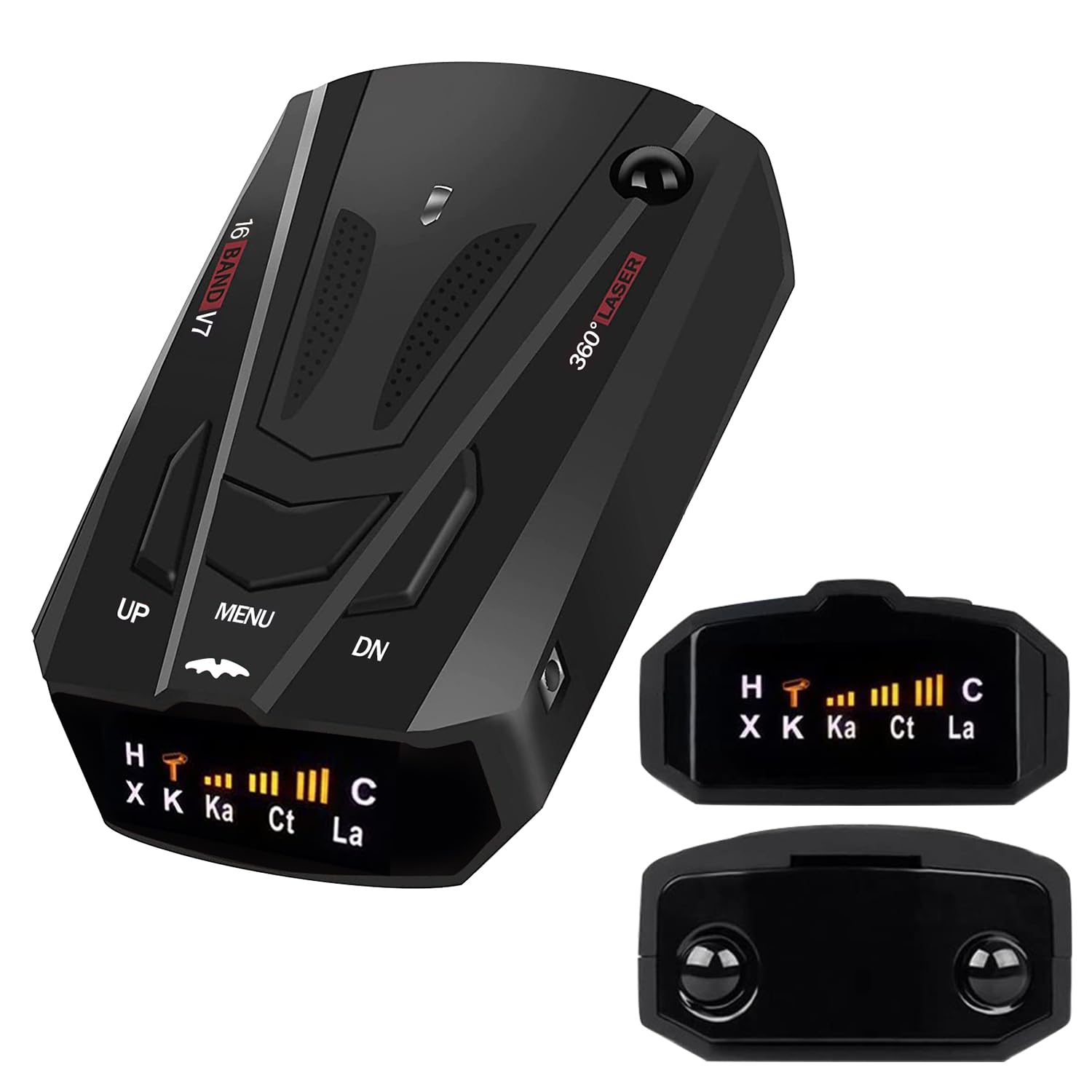 2023 New Radar Detector for Cars - Voice Alert & 360° Laser Detection, Vehicle Speed Alarm System with LED Display, City/Highway Mode - Perfect Gift for Men, Husbands & Boyfriends (Ideal for Road Trips, Commuting & Highway Driving)