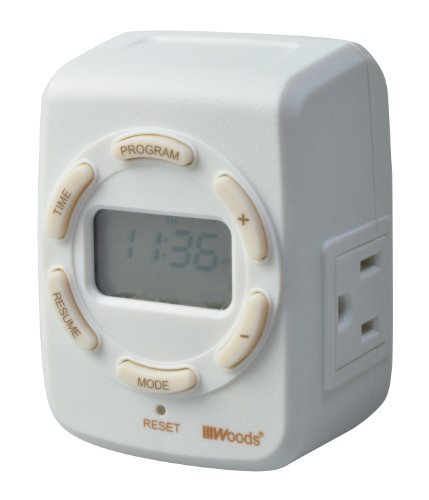 Woods 50029 7-Day Astronomical Indoor Timer with Sun Tracking Technology - Smart Light Control for Home, Office & Greenhouse Automation