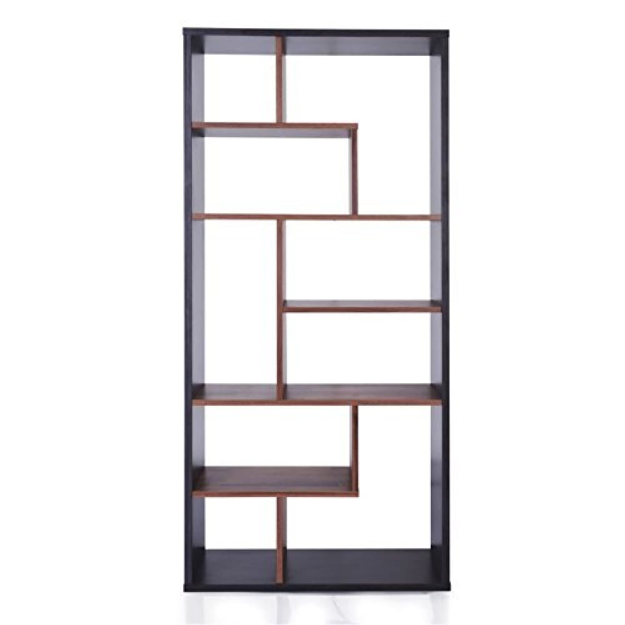 Modern Walnut Wood Bookcase - Stylish Bookshelf for Home, Office & Library - Durable & Space-Saving Storage Solution