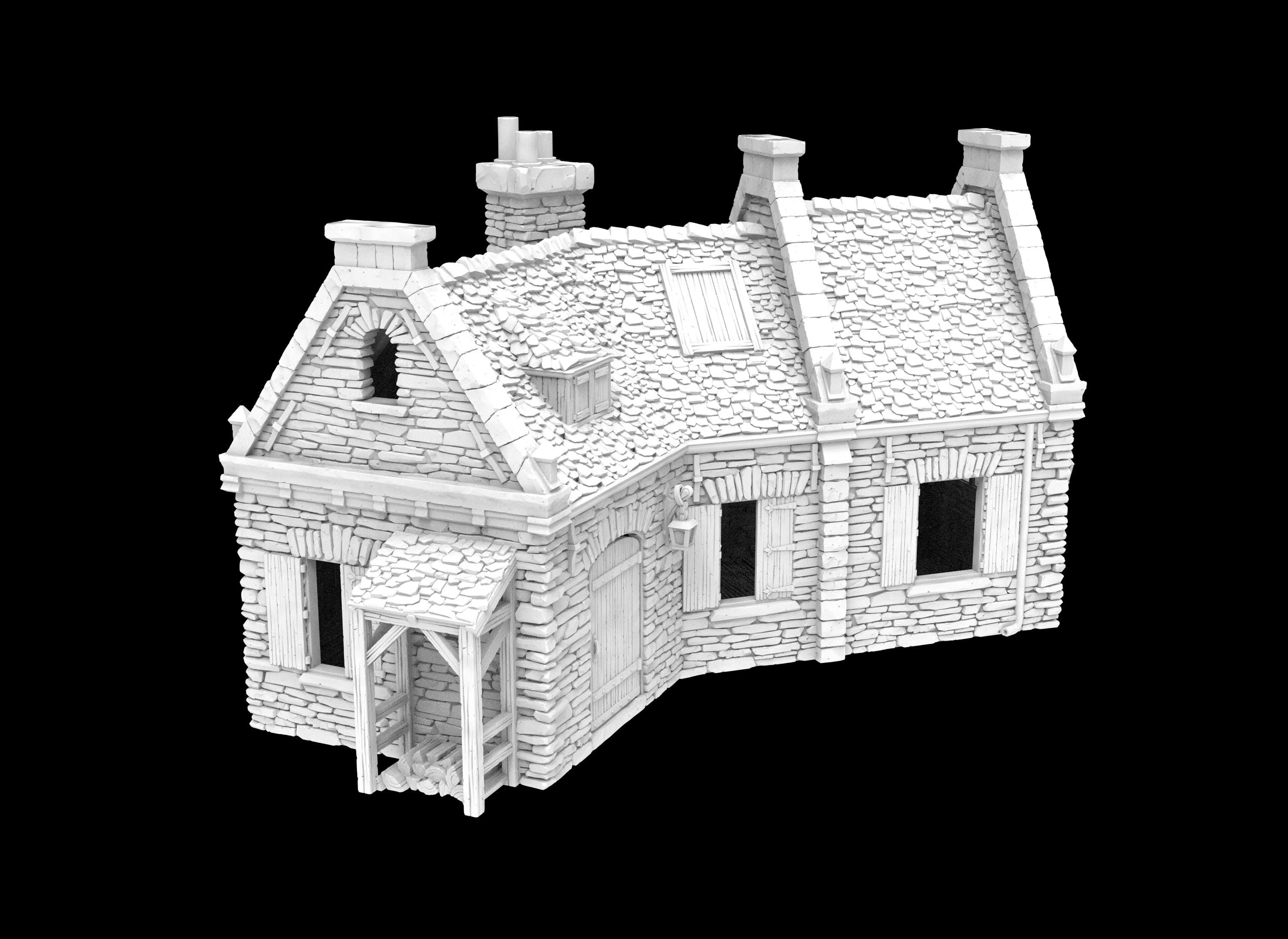 Ward's Residence Historical Colonial House Miniature - DnD Terrain, Pathfinder RPG, Wargaming Scenery | Perfect for Tabletop Gaming, Dungeon Master Campaigns & War Game Battlefields