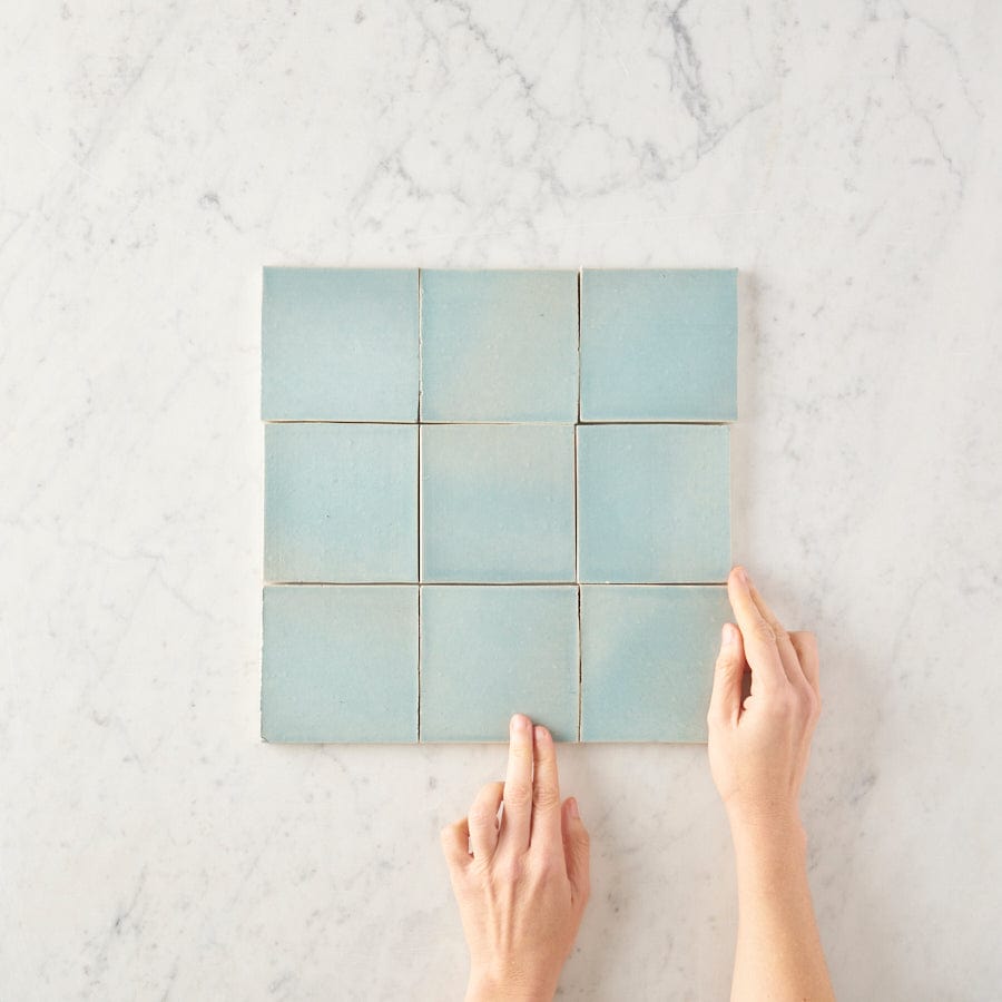 Noosa Gloss Sky Blue Square Tile - Premium Ceramic Wall & Floor Tiles for Bathroom, Kitchen Backsplash & Shower - 12x12 Inch Matte Finish Waterproof Mosaic