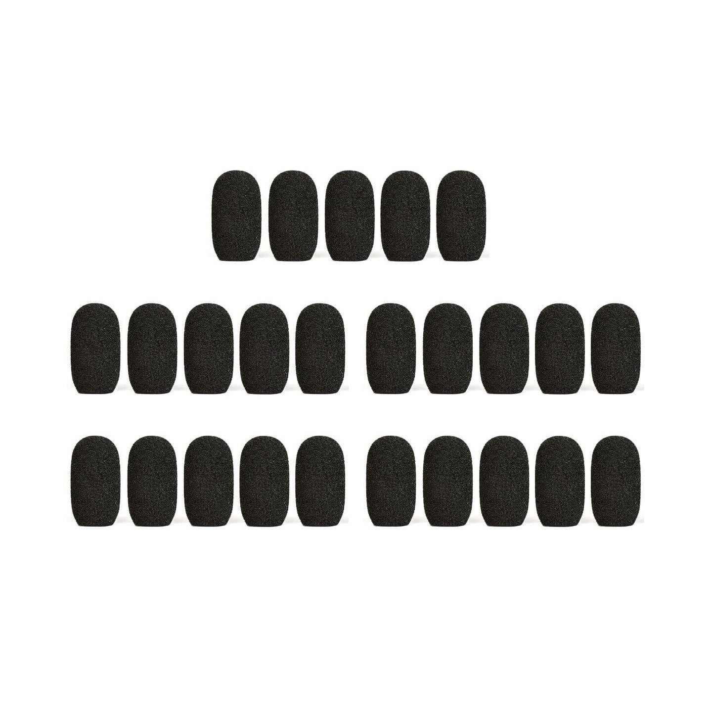 Samson Fitness Audio E Mic Oval Windscreens - 25 Pack (Black) - Perfect for Podcasting, Recording & Live Performances