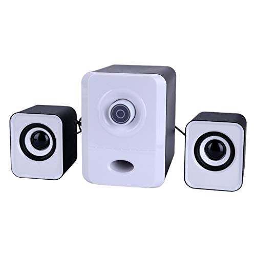 Speesy USB Multimedia Speakers with Subwoofer for Desktop, Laptop, Tablet - White | Perfect for Home Office, Gaming, and Entertainment
