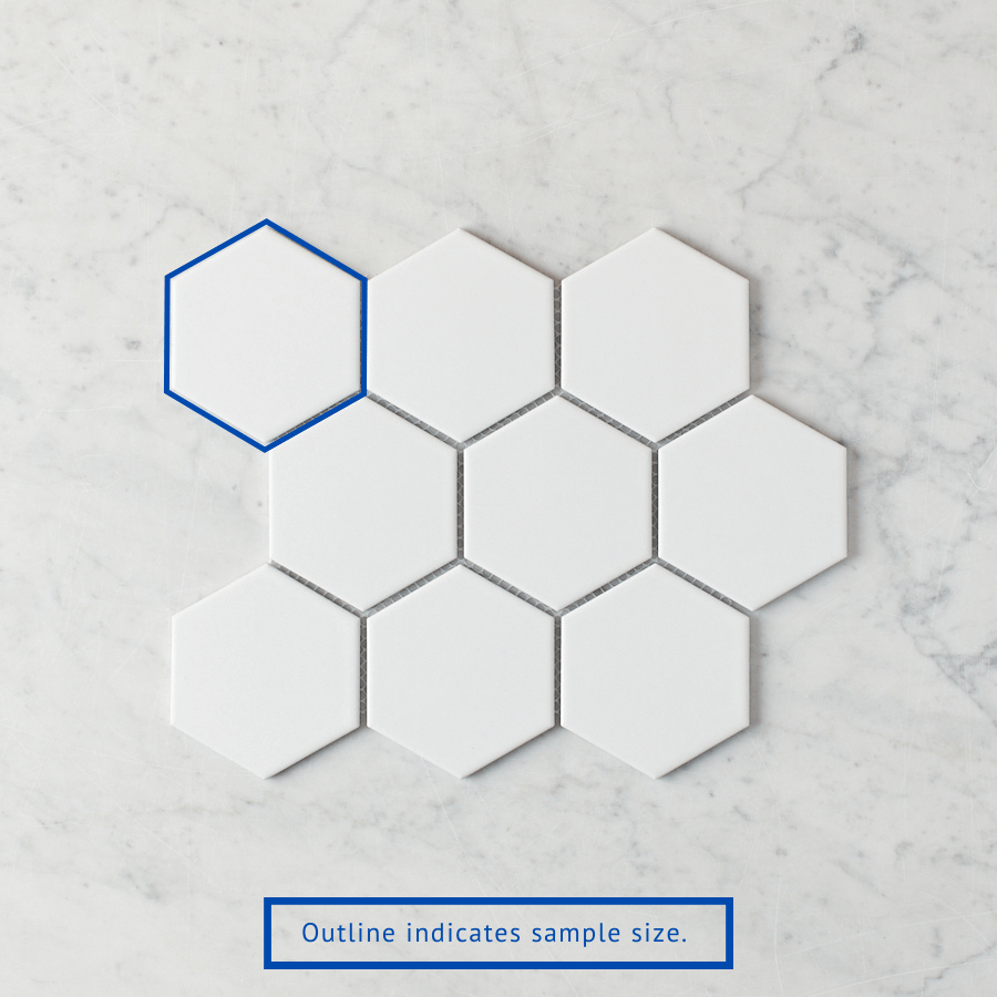 Premium Matte White Hexagon Mosaic Tile Sample - Perfect for Kitchen Backsplash, Bathroom Walls & Modern Home Decor