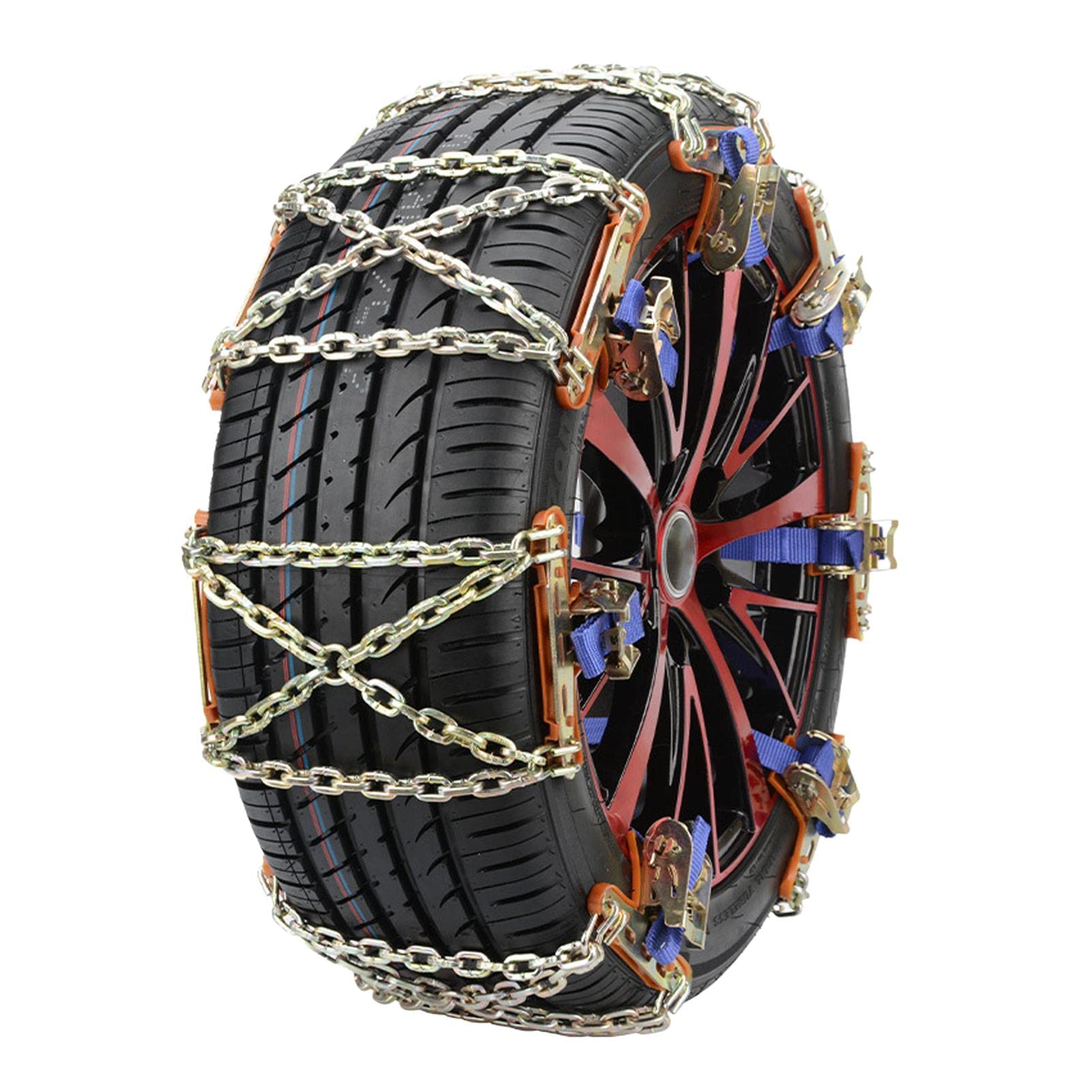 Besokuse 8PCS Universal Snow Tire Chains - Heavy Duty Anti-Slip Security Chains for Trucks, SUVs, Sedans & Cars | Winter Driving Safety for Snowy & Icy Roads