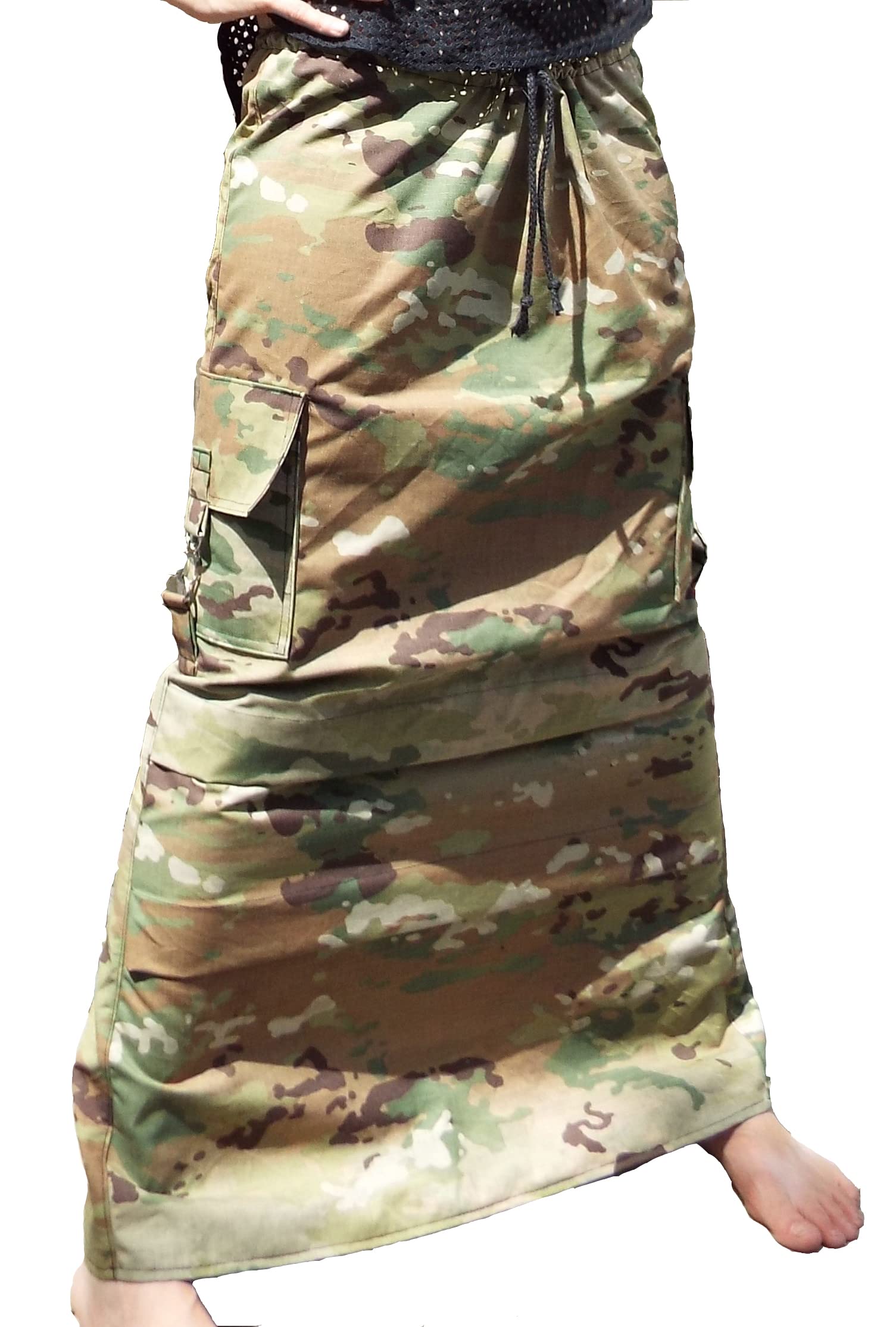 Long UCP Camouflage Cargo Skirt with Multiple Pockets - Military Style Utility Skirt for Outdoor Hiking, Tactical Wear & Street Fashion