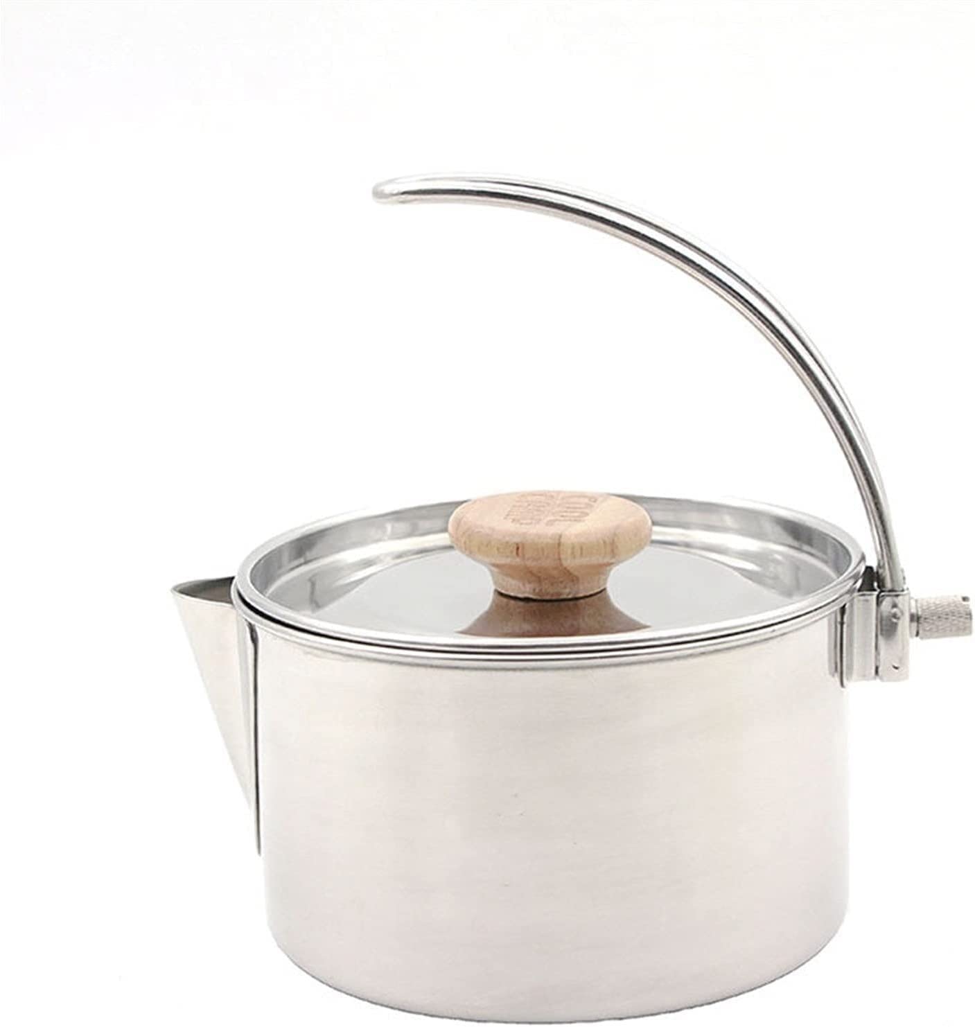 Eastbon 1.1L Stainless Steel Camping Tea Kettle - Foldable Handle Outdoor Cooking Pot for Coffee, Tea & Soup | Perfect for Camping, Hiking, Backpacking & Emergency Preparedness
