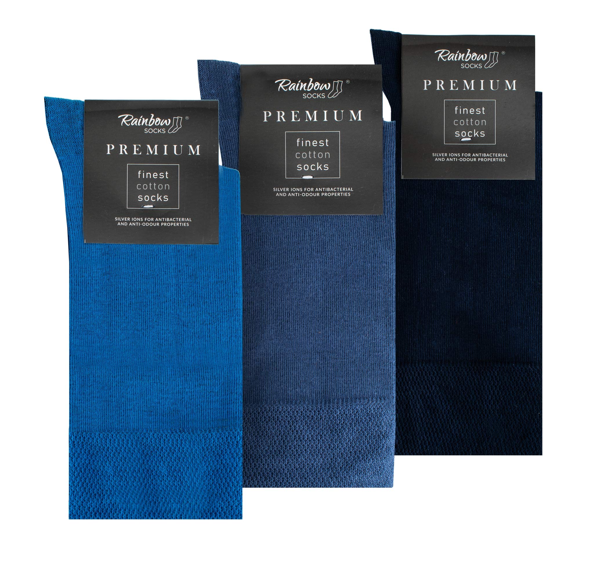 Premium Men's Rainbow Business Socks with Silver Ion Antibacterial Technology - Comfortable Dress Socks for Office, Travel & Formal Occasions