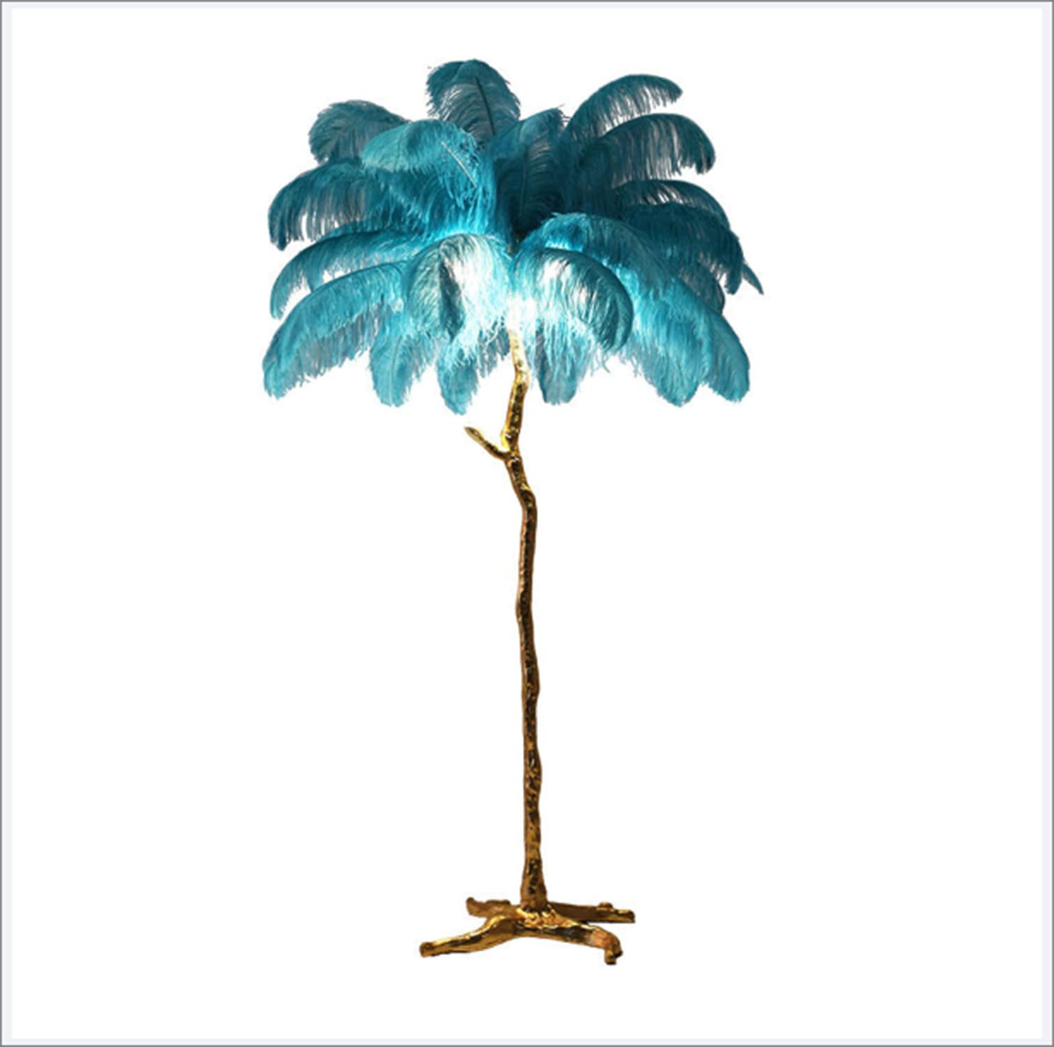 Nordic LED Feather Floor Lamp - Modern Resin Ostrich Feather Standing Light with Tall Pole for Living Room, Bedroom, Office & Nursery | Perfect for Reading Corner, Cozy Nights & Home Decor