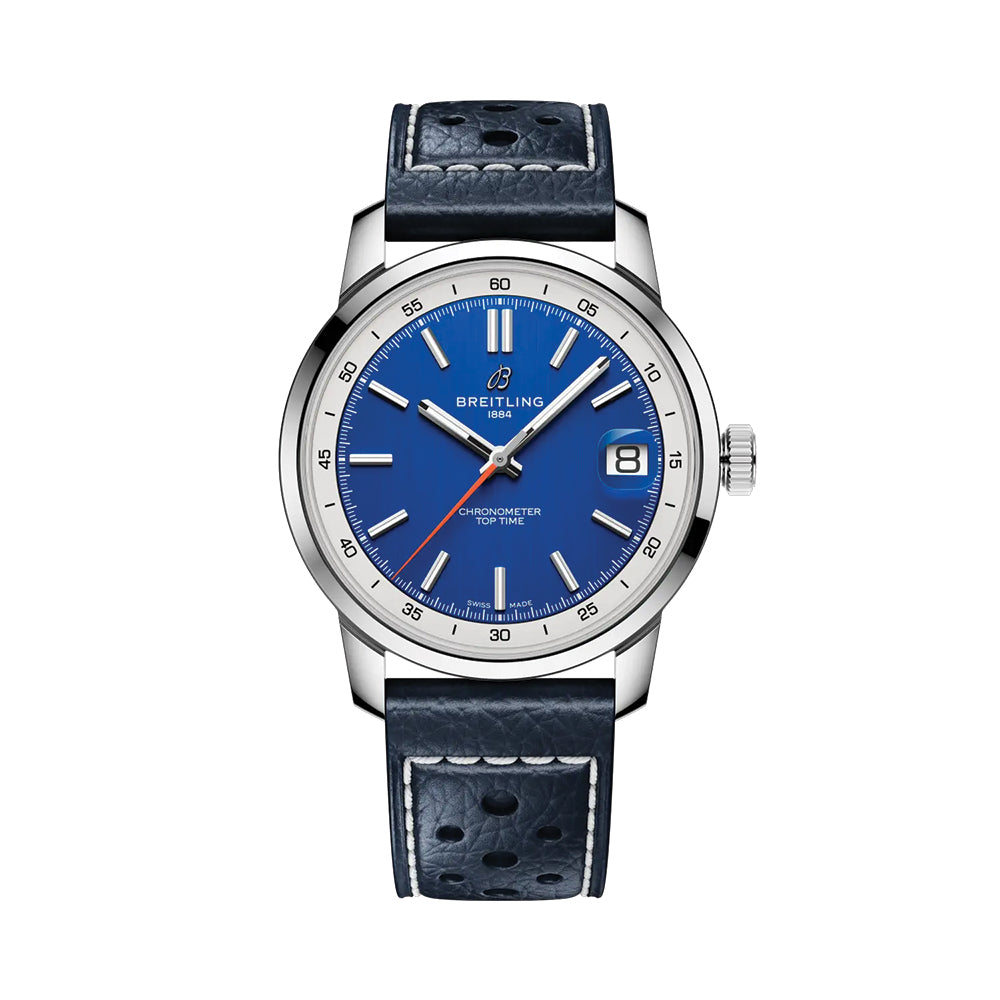 Top Time B31 38mm Blue Dial Men's Watch with Genuine Leather Strap - Perfect for Business, Casual & Formal Occasions