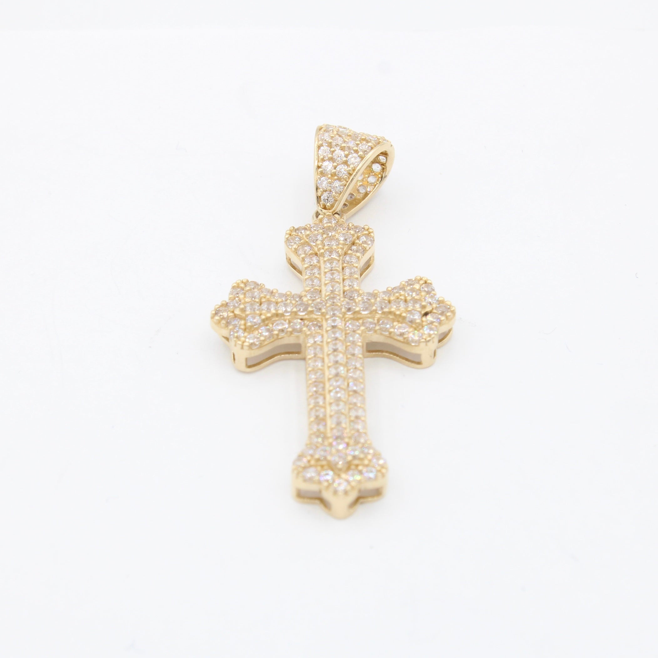 14K Gold Cross Pendant with Cubic Zirconia - 2 Inch Elegant Necklace for Women | Perfect for Gifts, Weddings, and Everyday Wear | JTJ™ Jewelry