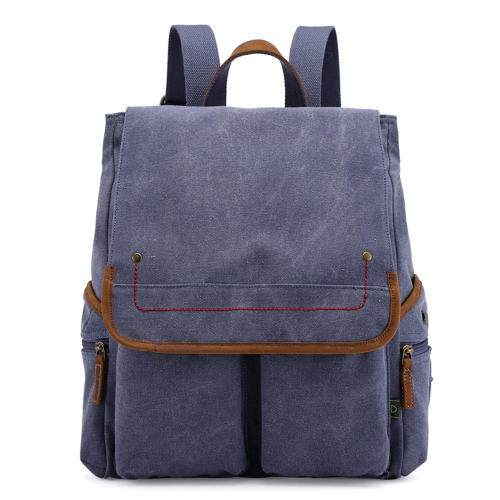 TSD Lightweight Canvas Backpack - Travel Daypack for Hiking & Laptop Carry (Navy)
