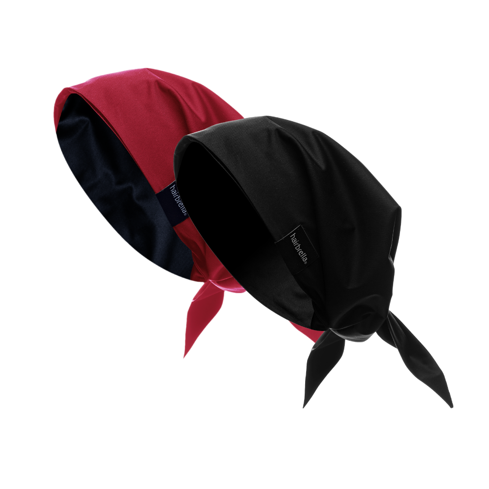 Hairbrella Satin Lined Bandana Bundle (2 Pack) - Soft Protective Head Wrap for Natural Hair, Curly Hair & Braids - Perfect for Workouts, Swimming & Outdoor Activities