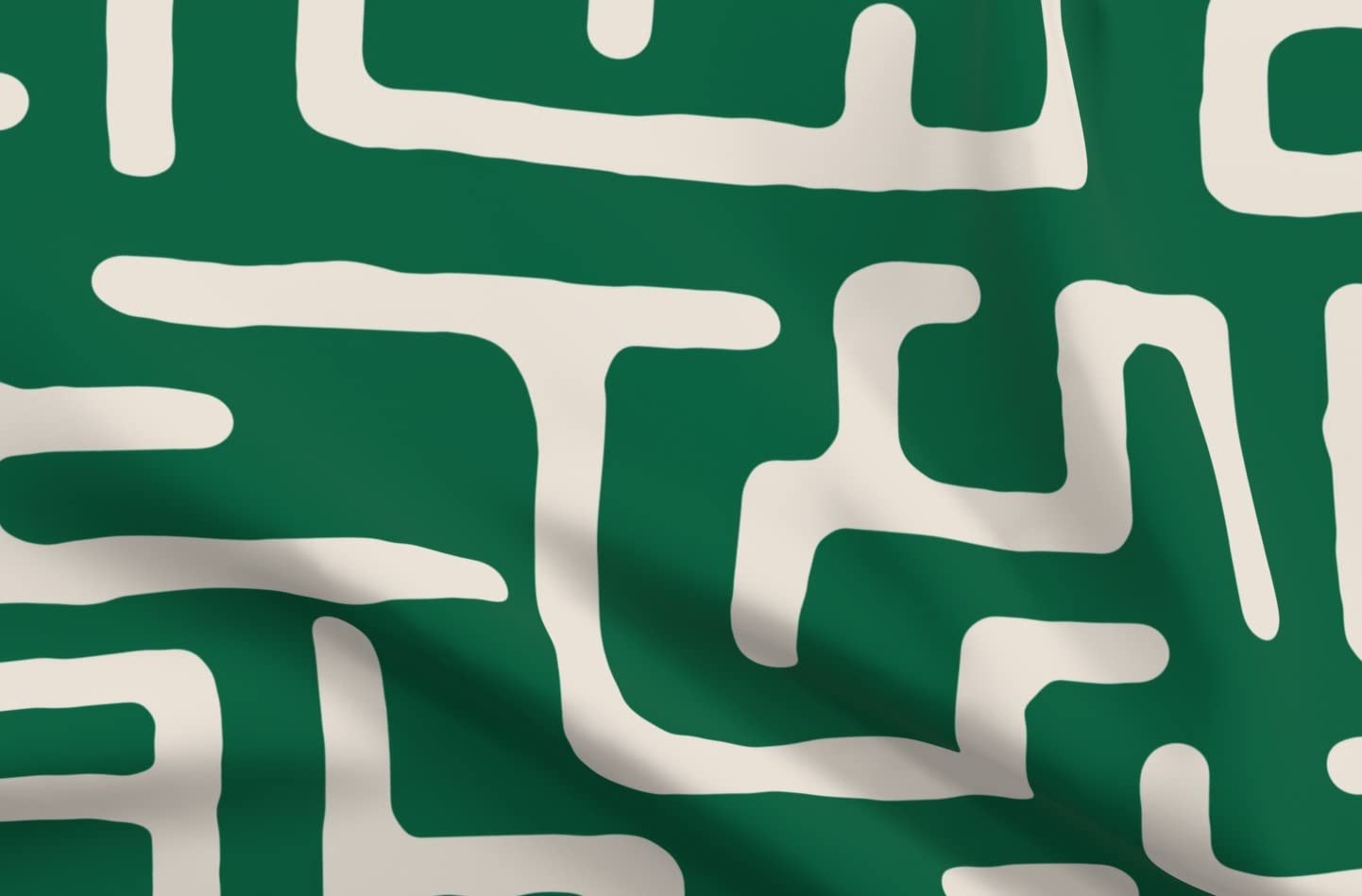 Emerald Green Boho Mudcloth Abstract Printed Minky Fabric Fat Quarter - Soft Plush Fabric for Sewing Baby Blankets, Quilt Backing & DIY Plush Toys - Perfect for Nursery Decor, Craft Projects & Home Accessories