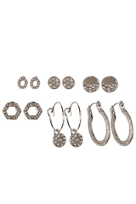 Set of 6 Stud and Mini Hoop Earrings for Women - Gold & Silver Dainty Earrings for Everyday Wear, Gift Giving | Perfect for Work, Date Night, Casual Outfits