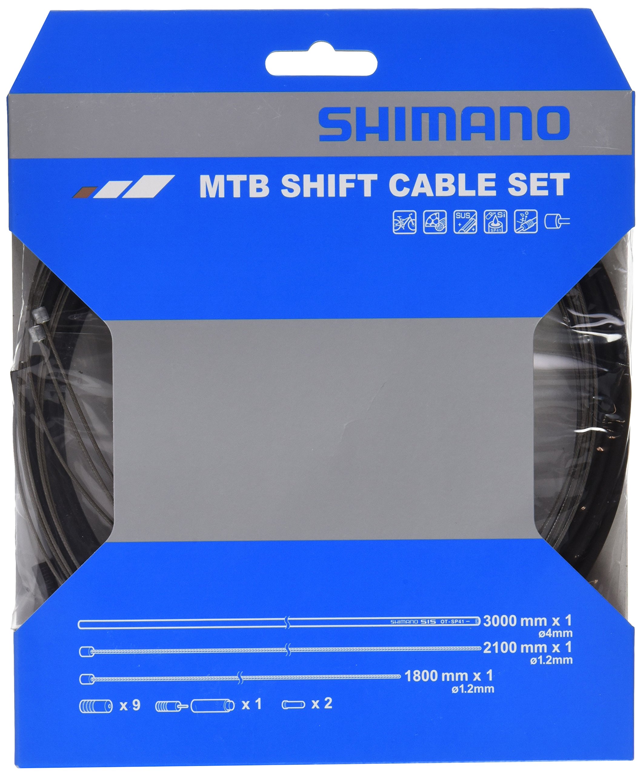 Shimano MTB Stainless Steel Gear Cable Set - Durable Bike Shifting Cables for Mountain Bikes - Perfect for Off-Road Cycling and Trail Riding