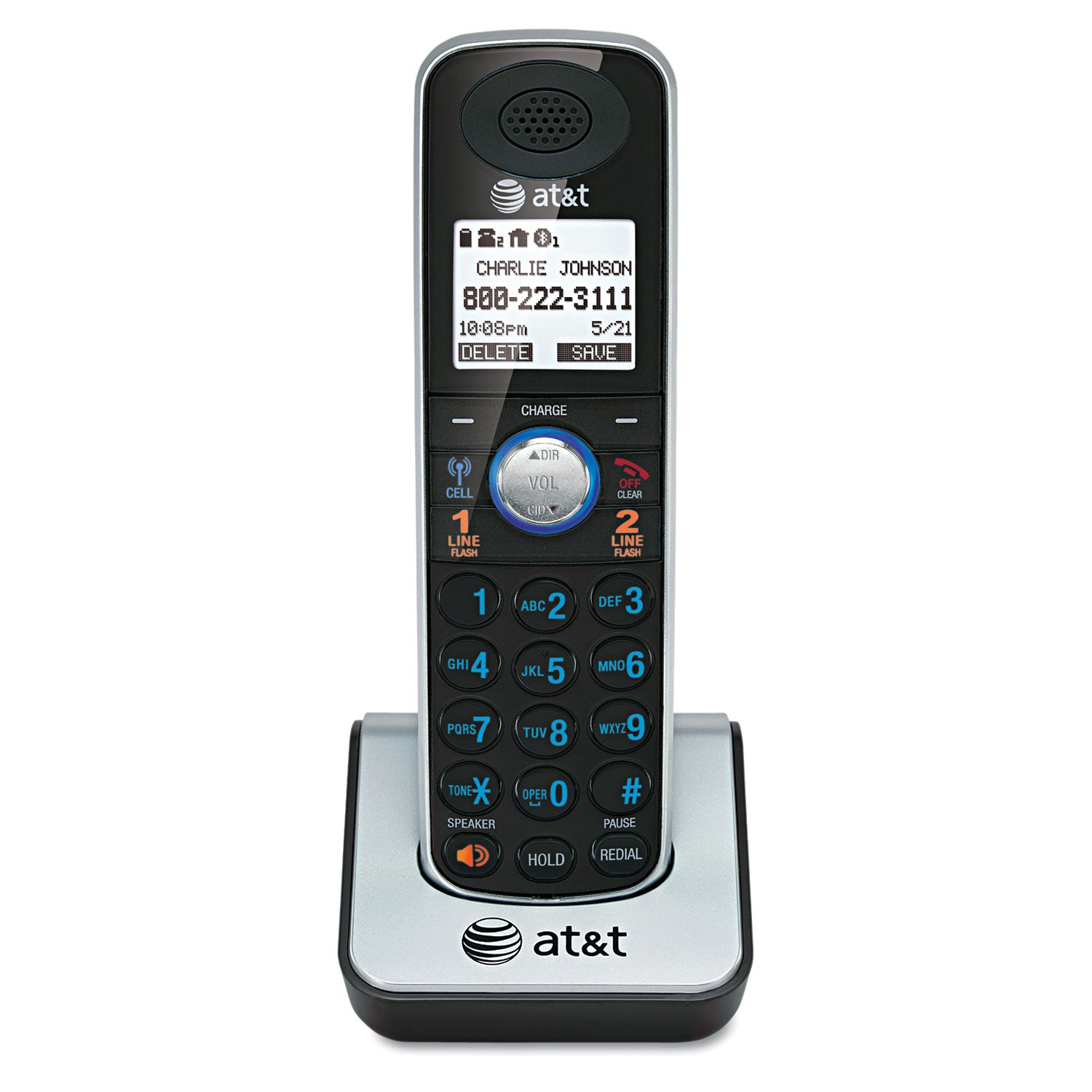 AT&T Tl86009 DECT 6.0 Cordless Phone Handset - Compatible with Tl86109, Expandable Home Office Phone System, Clear Sound & Long Range for Home or Business Use