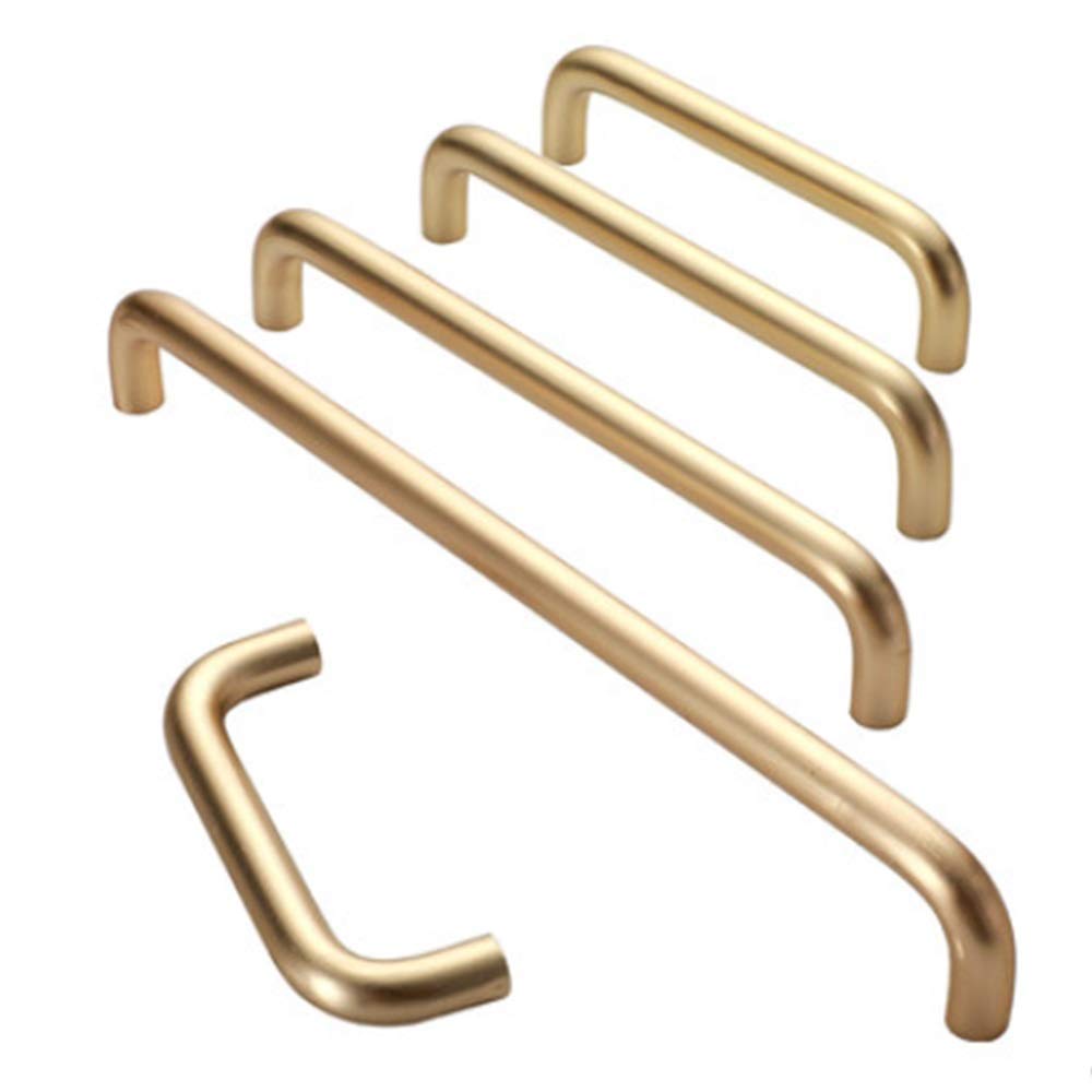 Modern Minimalist Golden Cabinet Door Handles - 10 Pack Copper Drawer Pulls for Wardrobe & Furniture (400mm, Gold) - Perfect for Kitchen, Bathroom & Office Cabinets