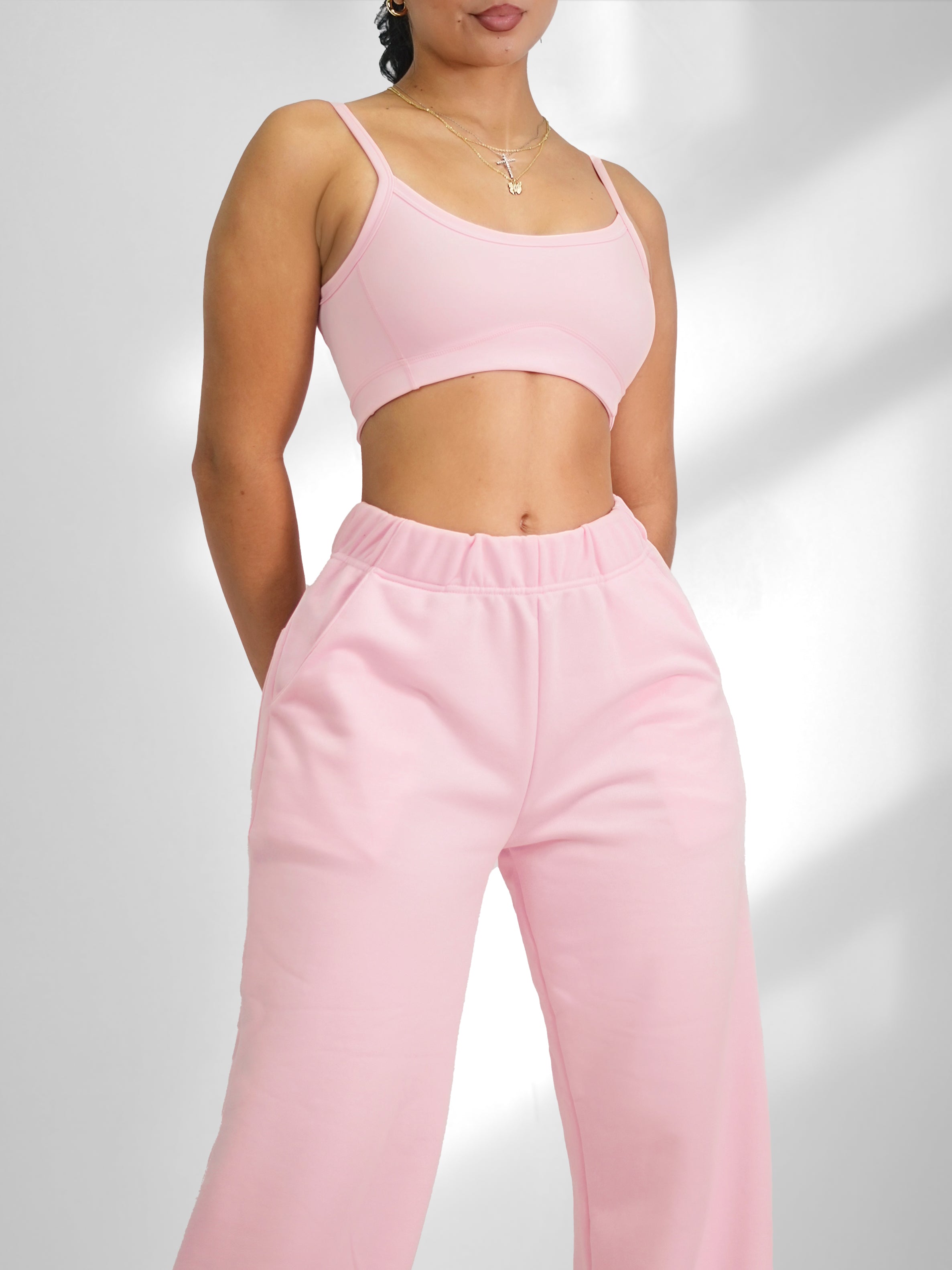Women's Cute Sports Bra - Blossom Pink for Yoga, Running & Gym Workouts | Comfortable & Supportive Activewear