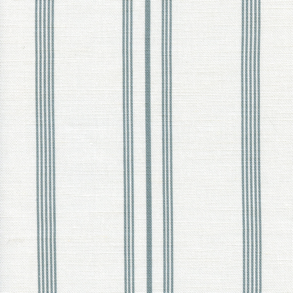 Soft Teal on White Devon Stripe Linen Fabric - Premium Quality for Upholstery, Curtains & Home Decor Projects