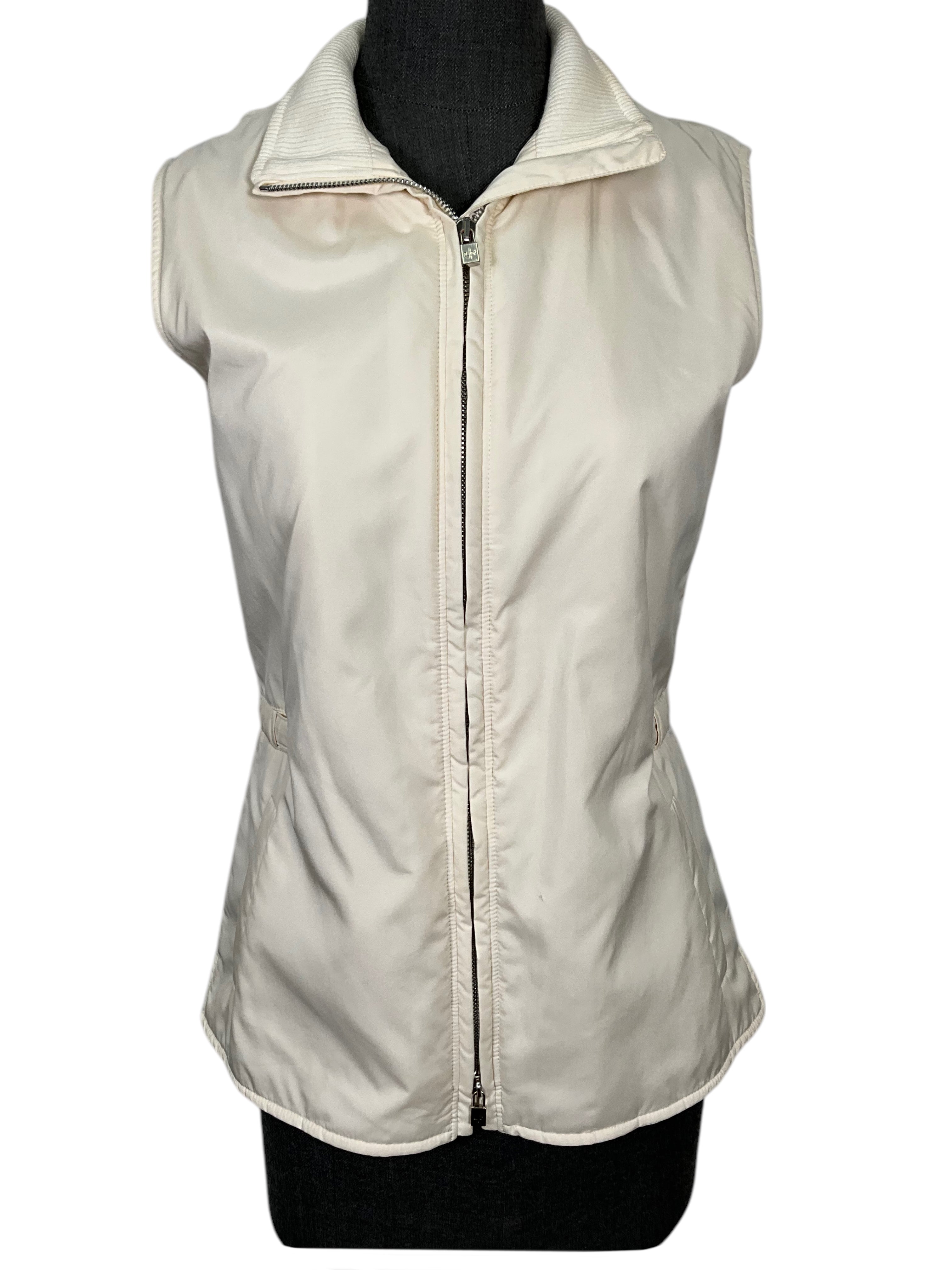 LORO PIANA Men's Lightweight Polyester Front Zip Vest - Size S - Perfect for Outdoor Activities, Travel & Casual Wear