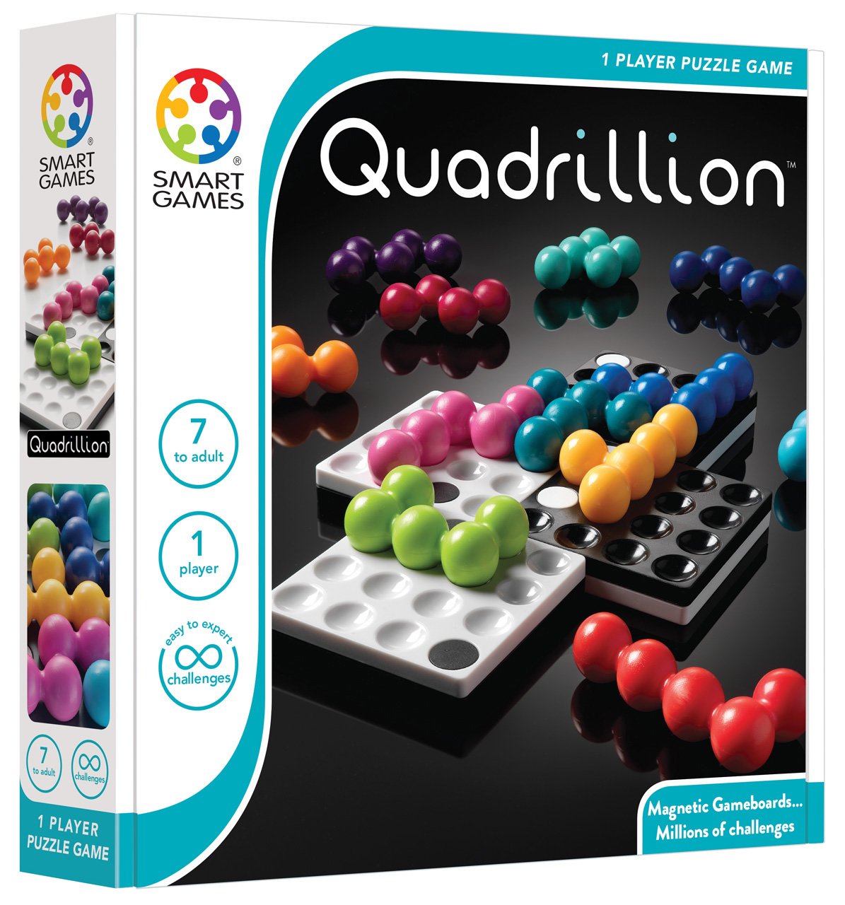 Smart Games Quadrillion Puzzle Game - 80 Challenges for Kids & Adults, Ages 7+, Perfect for Family Fun, Travel, and Brain Training