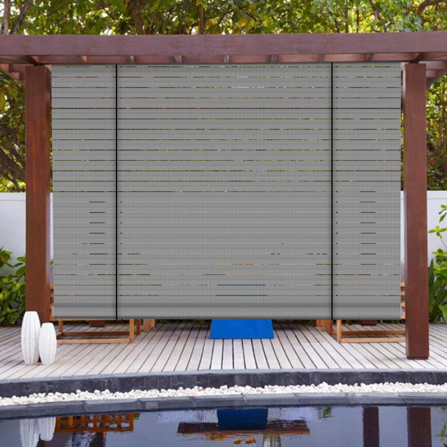 Outdoor Roller Shades 8'Wx5'H - Light Filtering for Patio & Balcony