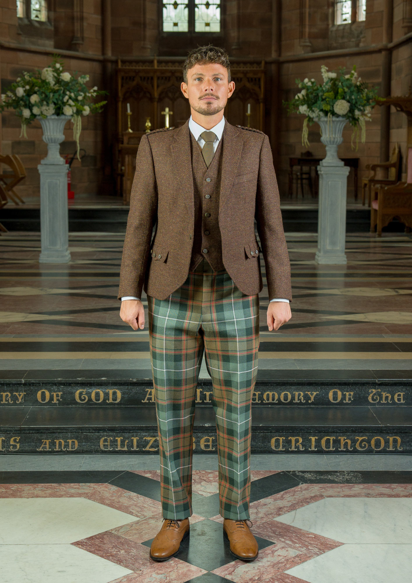 Authentic Weathered MacRae Tartan Trews - Premium Scottish Highland Trousers for Men | Perfect for Weddings, Ceilidh Dances & Clan Gatherings