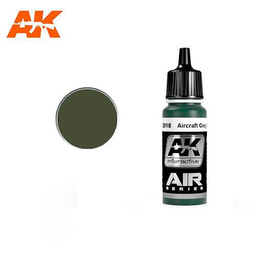AK Interactive AK2018 Air Series Aircraft Grey Green Acrylic Paint - 17mL Bottle for Scale Model Building, Military Dioramas & Aircraft Painting Projects