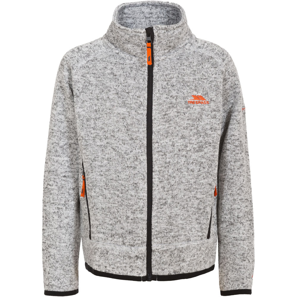 Trespass Mario Boys Microfleece Jacket - Grey Marl | Warm & Cozy Fleece for Kids Outdoor Activities, Winter Play & Casual Wear