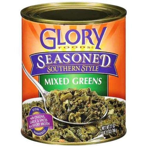 Glory Foods Seasoned Mixed Greens - Pack of 2 | Southern Style Collard, Mustard & Turnip Greens | Perfect for Soul Food, Holiday Meals & Healthy Side Dishes