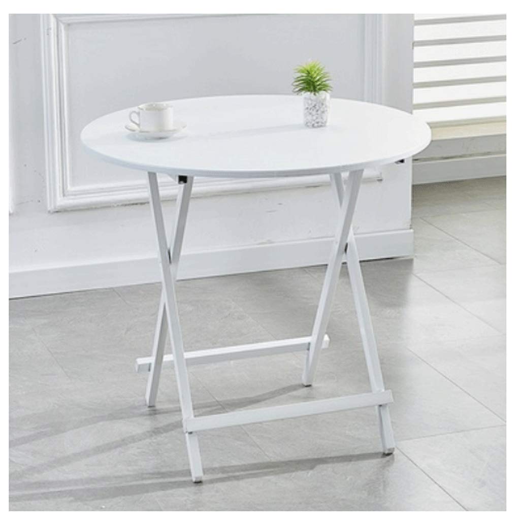Portable Folding Computer Desk - Adjustable Height Laptop Table for Home Office, Study & Work - Sturdy Industrial Style Wooden Top with Metal Frame - Compact Space-Saving Design (White) - Perfect for Small Apartments, Dorm Rooms & Remote Workstations